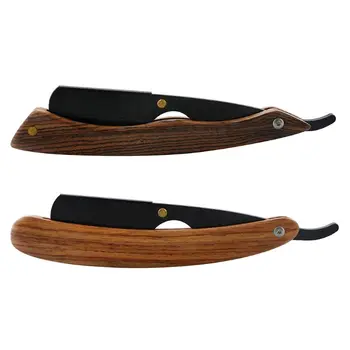 Профессиональная винтажная ручная бритва для бритья с деревянной ручкой, бритва для стрижки волос с прямым краем для MenQ0KD