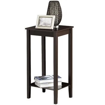 Прямоугольный деревянный приставной столик, темный кофейный столик, маленький приставной столик, Приставной столик для спальни, чайный столик, Маленький журнальный столик