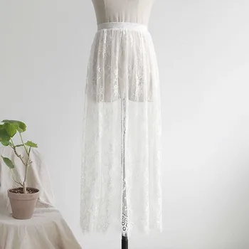 Регулируемая кружевная юбка с цветочным рисунком, фестончатый подол, расширитель рубашки, Многослойный верх, Нижняя юбка-полукомбинезон, Женское мини-платье трапециевидной формы
