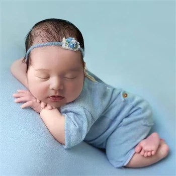 Реквизит для фотосессии новорожденных, комбинезон с короткими рукавами, одежда для детской фотосъемки, мягкий комбинезон для младенцев от 0 до 1 месяца для мальчиков и девочек