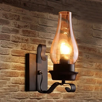Розничная продажа Винтажного настенного светильника в Деревенском стиле из Стекла и декоративной лампы Mood Light для спальни (не содержит лампочек)