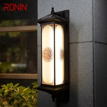 РОНИН Солнечный Настенный Светильник Творчество Китайский Открытый Бра Свет LED Водонепроницаемый IP65 для Дома Вилла Коридор Двор