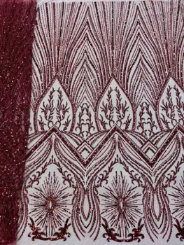 Роскошная кружевная ткань с вышивкой бисером и пайетками 2022, 5 ярдов, Африканский Нигерийский тюль, жемчужно-белое кружево для шитья свадебного платья