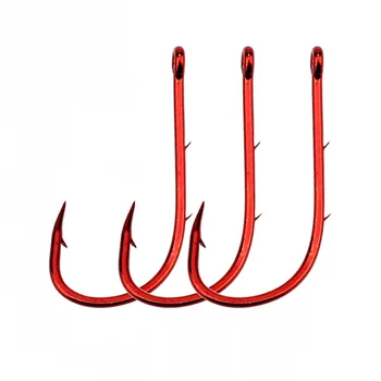 Рыболовный крючок красного цвета с длинной ручкой из червя-угря, поставщик аксессуаров для двойного спинного отдела позвоночника, больше размера Выберите в одной сумке