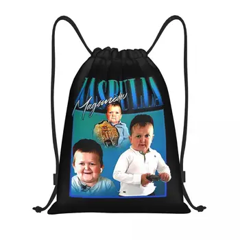 Рюкзак Hasbulla Hasbullah Smile на шнурке, спортивная спортивная сумка для мужчин и женщин, Забавный рюкзак для покупок с мемами