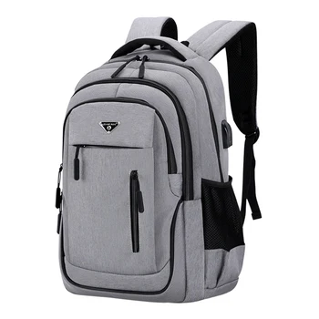 Рюкзак большой емкости, Мужские Рюкзаки для ноутбуков, Оксфордские Черные Однотонные школьные сумки, Подростковый рюкзак для студентов колледжа