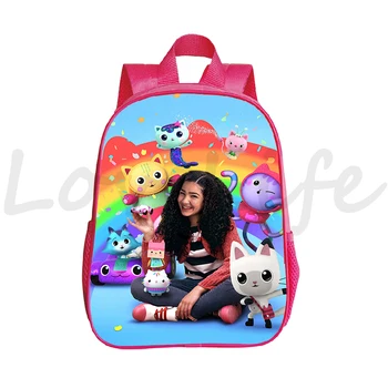 Рюкзаки Gabby's Dollhouse Для девочек, рюкзак для дошкольного учреждения, сумка для детского сада, школьные сумки Gabby Cats Kawaii, детские розовые сумки для книг