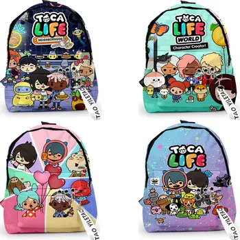 Рюкзаки Toca Life World для мальчиков и девочек, детские школьные сумки с героями мультфильмов, Kawaii Bookbag Mochila, Модный рюкзак с 3D принтом