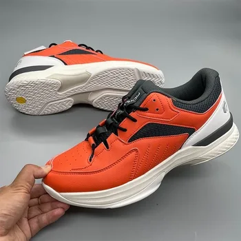 Самые продаваемые мужские и женские теннисные туфли для бадминтона, теннисные туфли больших размеров, мужские оранжевые кроссовки для мальчиков, противоскользящие спортивные кроссовки