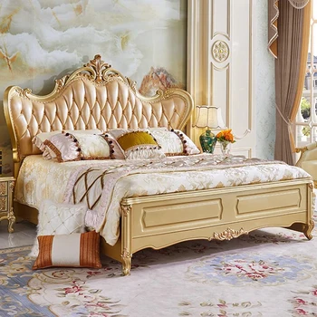 Сверхпрочные Высокие каркасы кроватей, деревянная платформа, Роскошная кровать Королевского размера, современная итальянская мебель Cama Casal Для спальни