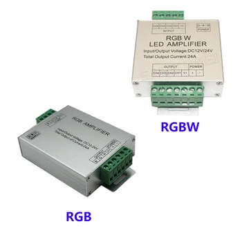 Светодиодный усилитель RGBW / RGB DC12V - 24V 24A 3CH 4CH, Повторитель выходной мощности, консольный контроллер для полосового освещения