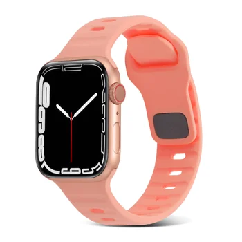 Силиконовый Ремешок для Apple Watch Band 44мм 45мм 42мм 41мм 40мм 38 Sport Band Браслет Iwatch Serise 8 7 6 5 4 3 Se Ultra Band 49мм