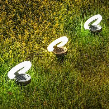 Складной Круглый Солнечный наземный светильник С автоматическим освещением Ночник Для парков Газонов патио