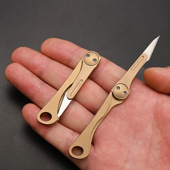 Складной нож для скальпеля EDC Brass 11, мини-складной брелок для ключей, скальпель EDC Express, открытый коробочный нож с 10 лезвиями
