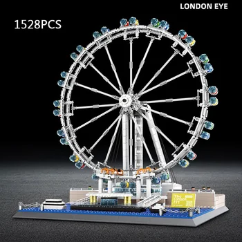 Современная Известная достопримечательность архитектуры Строительный блок Великобритания Англия Аттракционы на колесе Обозрения London Eye Сборка модели кирпичной игрушки