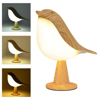 Современная прикроватная лампа со светодиодной подсветкой Magpie, Креативный сенсорный переключатель, 3 режима, Перезаряжаемая Ночная лампа для птиц, Настольная лампа для чтения в спальне.