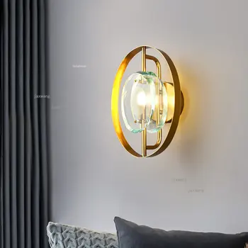 Современные светодиодные стеклянные бра, освещение в скандинавском стиле, роскошный хрустальный настенный светильник Рядом со спальней, настенный светильник для внутреннего освещения, Кухонные приспособления
