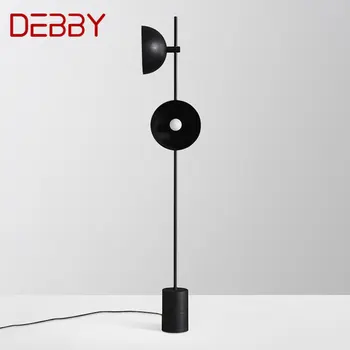 Современный винтажный мраморный торшер DEBBY, Скандинавский креативный простой светодиодный черный светильник для домашнего декора гостиной Отеля