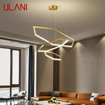 Современный латунный Подвесной светильник ULANI LED, 3 Цвета, Кольцевой Подвесной светильник, Креативный Дизайн, Декор для дома, Гостиной, столовой