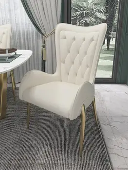 Современный минималистичный обеденный стул, легкое роскошное кресло для макияжа в домашней спальне, простое белое кресло для приема в клубе красоты в европейском стиле