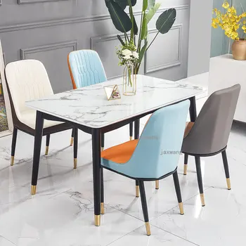 Современный Светлый Роскошный Стеклянный Обеденный стол, Мебель для столовой Nordic Home, Столовые наборы, Домашний Кухонный Обеденный стул GM