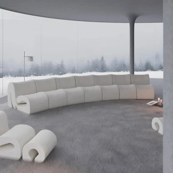 Современный скандинавский дизайнерский диван Обеденный уголок Офисные диваны-трансформеры Изогнутые Слоеные Divani Da Soggiorno Мебель для спальни WXH30XP