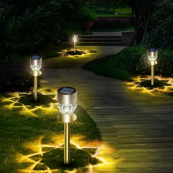 Солнечная лампа для дорожек Украсит сад 10 суперяркими светильниками для дорожек на солнечных батареях, водонепроницаемыми декорациями для ландшафтного освещения