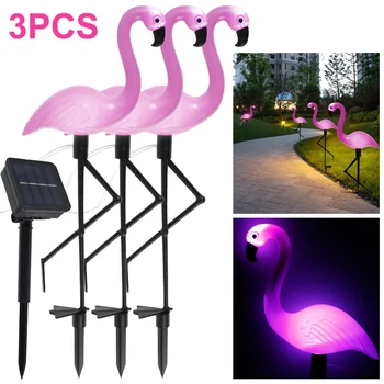 Солнечный Свет Flamingo IP55 LED Flamingo Stake Light Автоматическое Включение / Выключение Розовый Садовый Торшер Flamingo Декоративный Ландшафтный Наземный Светильник