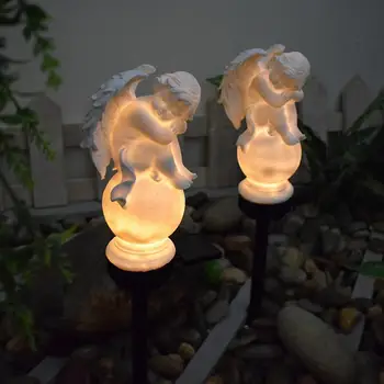 Солнечный светильник Angel Stake, Красиво выполненный садовый декор, Водонепроницаемый, устойчивый к выцветанию садовый светильник, наружное освещение