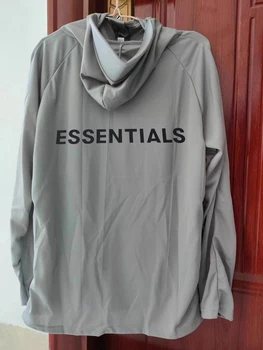 Солнцезащитная куртка Essentials Базовая защита от ультрафиолета Ультралегкая дышащая Мужская женская куртка с капюшоном на молнии Реальное фото