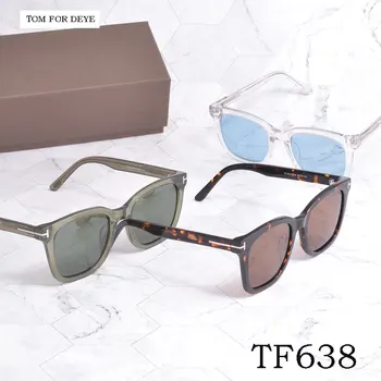 Солнцезащитные очки бренда Tom, Классические ацетатные солнцезащитные очки большого размера с поляризацией TF638, Мужские и женские Модные солнцезащитные очки UV 400 Glasse