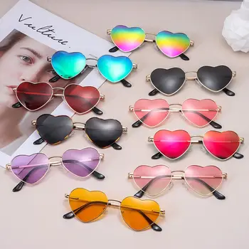 Солнцезащитные очки в форме сердца для женщин, солнцезащитные очки в форме сердца в металлической оправе в стиле ретро, Прекрасные оттенки винтажных очков 90-х годов