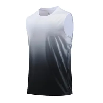 Спортивная баскетбольная жилетка, мужская летняя быстросохнущая футболка без рукавов из ледяного шелка, свободная одежда для занятий бегом и фитнесом