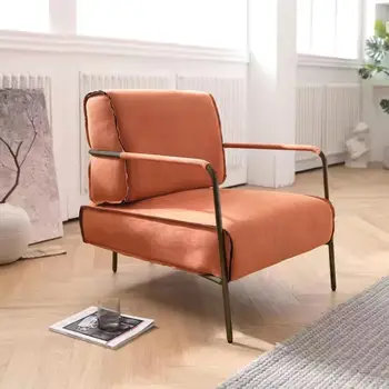 Стальное лениво откидывающееся кресло для отдыха, домашнее кресло с откидывающейся спинкой, диван-кресло для гостиной, обучающая светодиодная лампа, мебель из нержавеющей стали