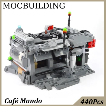 Стенд Café Mando City Модель космического научно-фантастического фильма MOC Строительные блоки, кирпичи, игрушки-головоломки для детей, подарок на день рождения