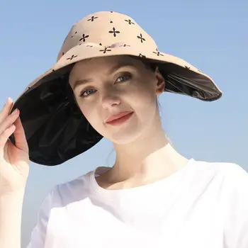 Стильная Летняя шляпа с защитой от ультрафиолета, спортивная кепка на открытом воздухе, складная шляпа, Женская солнцезащитная кепка, кепка с цветочным козырьком, Пустой цилиндр
