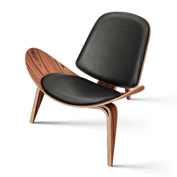 Стулья для гостиной, Скандинавское Кресло для отдыха из массива Дерева, Креативный Простой Современный Дизайнерский Одноместный диван, кресло-ракушка для самолета