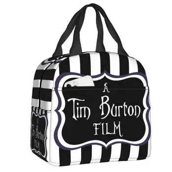 Сумка для ланча с термоизоляцией из фильма Тима Бертона Beetlejuice Movie Портативный ланч-бокс для женщин, сумки для школьной работы, еды для пикника
