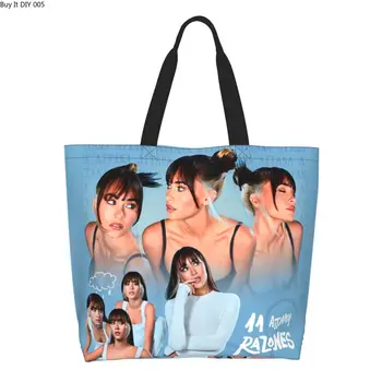 Сумка для покупок Aitana Collage, женская холщовая сумка через плечо, Моющиеся Сумки для покупок Spanish Singer