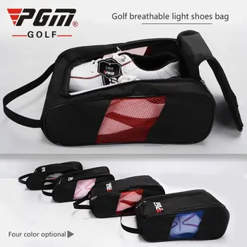 Сумка для спортивной обуви для гольфа PGM, квадратная сумка большой емкости, переносная уличная нейлоновая сумка для обуви из проницаемой сетки, подходящая для разных размеров