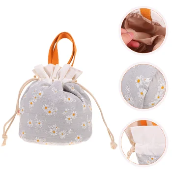Сумочка Daisy, маленькая Большая изолированная сумка для ланча, сумки для хранения бумаги Bento Kids, Многоразовая сумка для закусок, Хлопчатобумажная льняная сумка для детского питания Mini