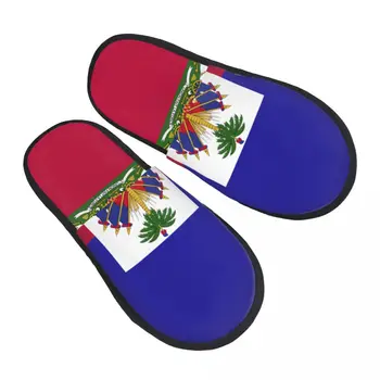 Тапочки с флагом Гаити для женщин и мужчин, Пушистые зимние Теплые тапочки, домашние тапочки
