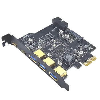 Тип C USB 3.2 Gen2 PCIE Карта Концентратор USB PCI Плата PCI-E PCI USB 3 Адаптер Множитель USB3 3.1 Контроллер