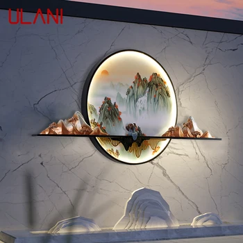 Уличная настенная лампа ULANI Solar, креативный круглый пейзаж, водонепроницаемая настенная роспись, украшение внутреннего двора виллы