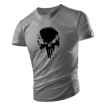 Уличная повседневная свободная и дышащая мужская футболка оверсайз, повседневная спортивная футболка для бега трусцой, фитнеса, уличная одежда в стиле хип-хоп с принтом черепа, y2k