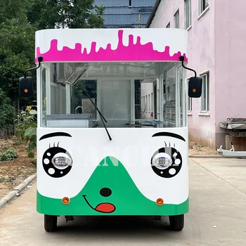 Франция Трейлер для перевозки мороженого / ретро электрический грузовик для перевозки еды США / продается мобильный трейлер для перевозки еды