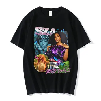 Футболка SZA Good Days с графическим принтом Унисекс, Рэпер 90-х, Винтажные футболки, Футболка Оверсайз в стиле Хип-Хоп Harajuku, Уличная футболка