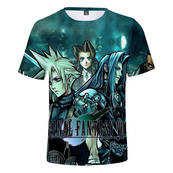 Футболка с 3D-печатью Final Fantasy VII, футболка для косплея, женская, мужская, детская повседневная уличная одежда, футболки в стиле Аниме Харадзюку в стиле хип-Хоп, Модные топы