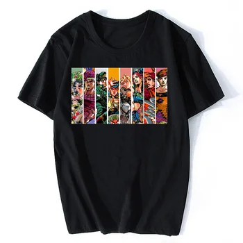 Футболка с аниме Jojo Bizarre Adventure, Каваи Кудзе Джотаро, футболки с рисунком Манги, Женские Мужские хлопковые футболки, Уличная одежда