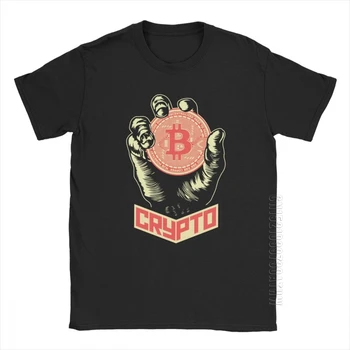 Футболки с криптовалютой Bitcoin, мужская серая одежда, простые футболки, футболка из чистого хлопка с воротником-стойкой